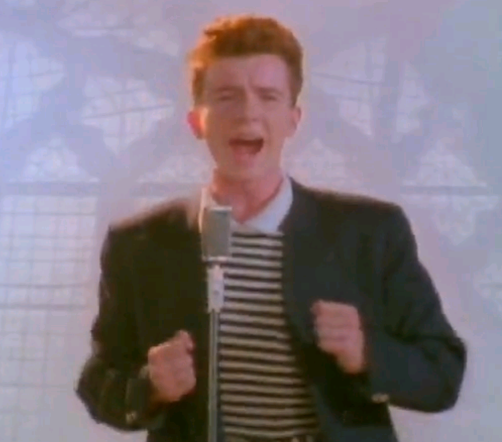 Rickroll meme reference